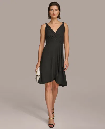 Donna Karan Women's High-low A-line Dress In Black