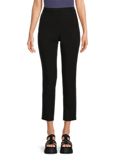 Donna Karan Women's High Rise Twill Ankle Pants In Black