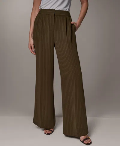 Donna Karan Women's High-rise Full-length Pants In Brown