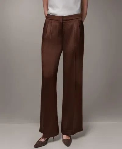Donna Karan Women's High-rise Wide-leg Pants In Brown