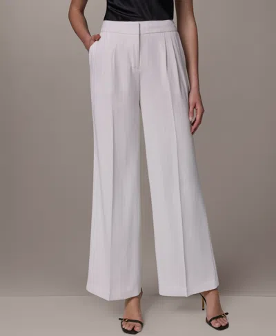 Donna Karan Women's High-waist Wide Leg Pants In White