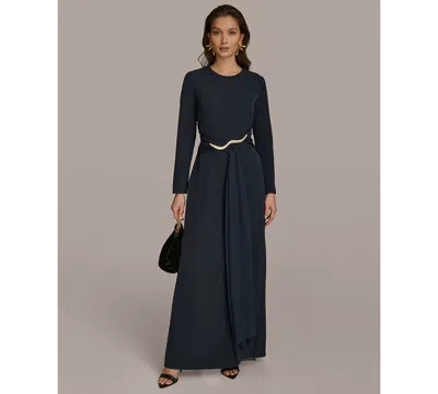 Donna Karan Women's Jewel-neck Embellished Gown In Nightfall