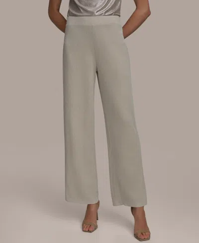 Donna Karan Women's Linen-blend Wide-leg Pants In Tuscan Grey