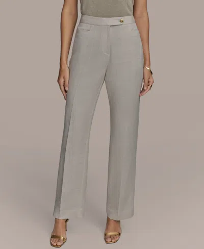 Donna Karan Women's Linen-blend Straight-leg Pants In Flax