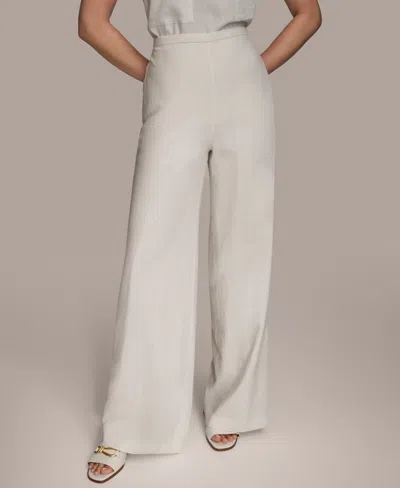 Donna Karan Women's Linen-blend Wide Leg Pants In Neutral