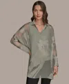 Donna Karan New York Brushstroke Burnout Tunic In Green