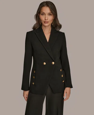 Donna Karan Women's Long Sleeve Double Breasted Blazer In Black