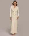 Donna Karan Crepe Coat Dress In Neutral