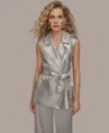 Donna Karan Women's Metallic Belted Sleeveless Vest