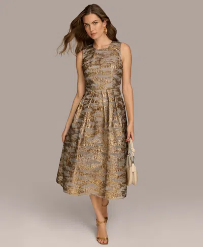 Donna Karan Women's Metallic Brocade A-line Dress In Gilded Multi