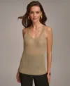 Donna Karan Women's Metallic-knit Tank Top In Pale Gold