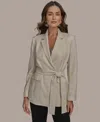 Donna Karan Women's Metallic Linen-blend Belted Jacket In Gold Multi