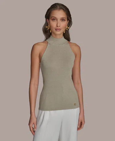 Donna Karan Women's Metallic Mock-neck Top, Regular & Petite Sizes In Gold Metallic