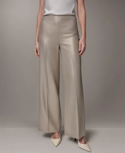 Donna Karan Women's Metallic Wide-leg Pants In Brown