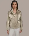 Donna Karan New York Metallic Jacket In Gold
