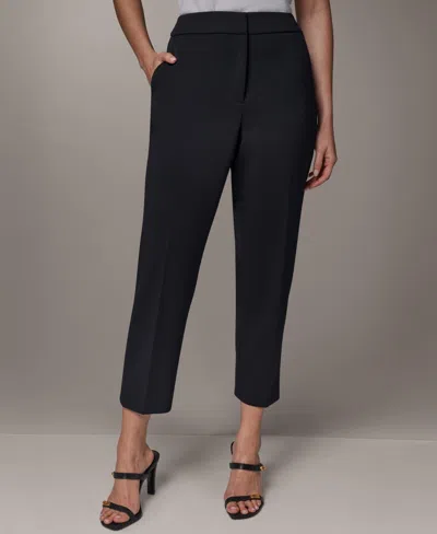 Donna Karan Mid Rise Slim Ankle Pants In Black