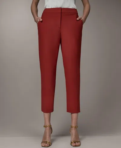 Donna Karan Women's Mid-rise Slim Pants In Red