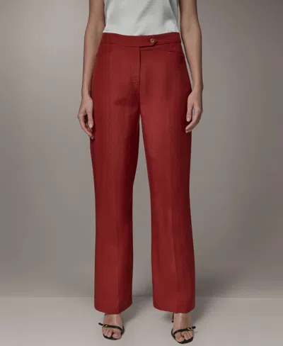 Donna Karan Women's Mid-rise Straight Pants In Red