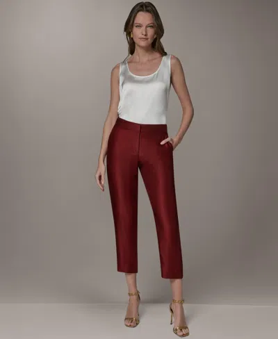 Donna Karan Women's Mid-rise Straight-leg Pants In Red