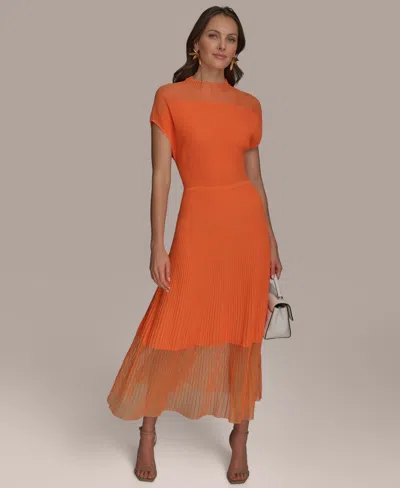 Donna Karan Women's Mock-neck A-line Dress In Spring Melon