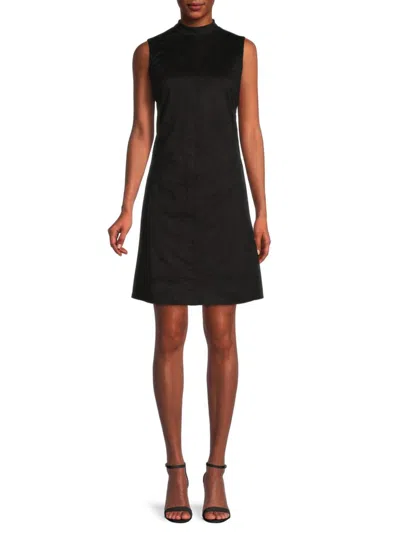 Donna Karan Women's Mockneck Shift Dress In Black