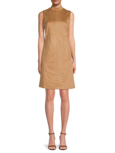 Donna Karan Women's Mockneck Shift Dress In Camel