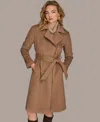 Donna Karan Women's Notch Collared Belted Coat In Brown