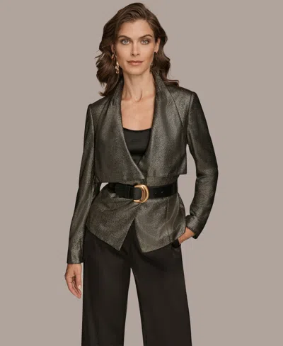 DONNA KARAN WOMEN'S NOVELTY BELTED LONG SLEEVE JACKET