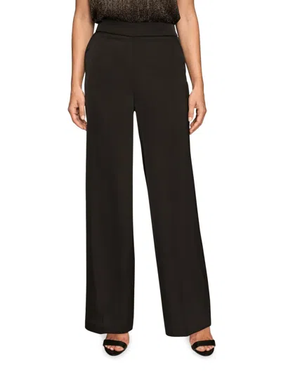 Donna Karan Women's Charmeuse High Rise Wide Leg Pants In Black