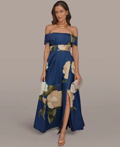 Donna Karan Women's Off-the-shoulder Ball Gown Dress In Blue