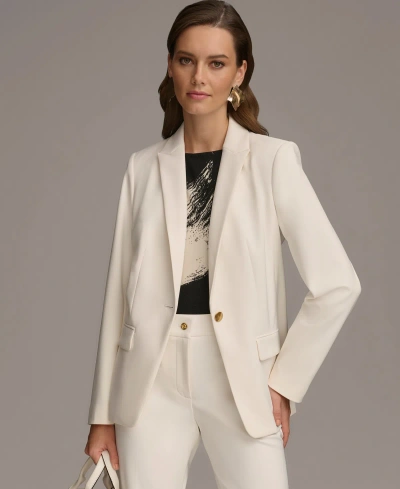 Donna Karan Women's One Button Blazer In Cream