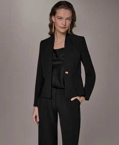 Donna Karan Women's One Button Blazer Jacket In Black
