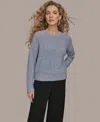 Donna Karan Women's Oversized Long Sleeves Open Stitch Sweater In Gray