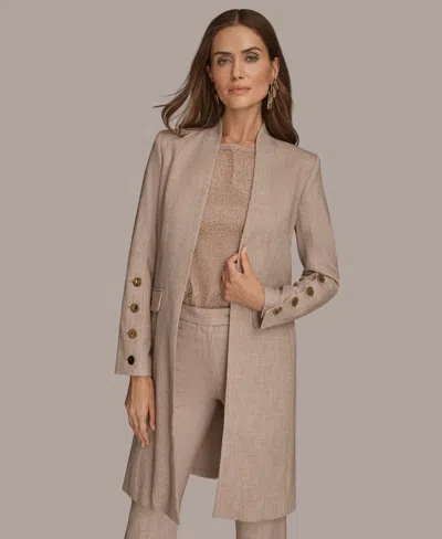 Donna Karan Women's Petite Four-button Long Blazer Coat In Neutral