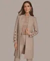Donna Karan Women's Button-sleeve Long Blazer In Gold
