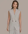 Donna Karan Women's Pinstripe Sleeveless Vest In Neutral
