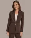 Donna Karan Women's Pinstripe Tie-waist Jacket In Brown