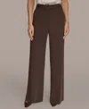 Donna Karan Women's Mid Rise Straight Fit Pinstripe Pants In Brown