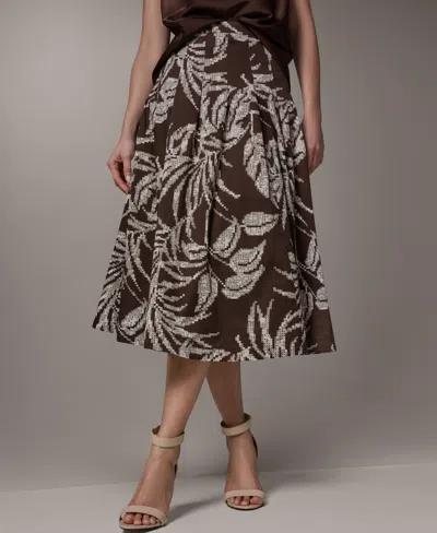Donna Karan Women's Pleated Midi Skirt In Brown