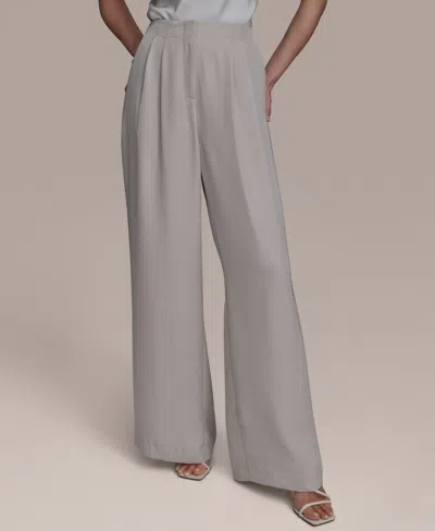 Donna Karan Women's Pleated Wide-leg Pants In Tuscan Grey