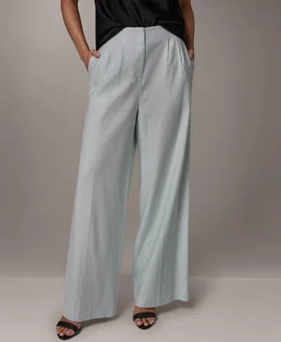 Donna Karan Women's Pleated Wide-leg Pants In Blue