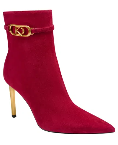 Donna Karan Women's Poppy Stiletto Heeled Booties In Red