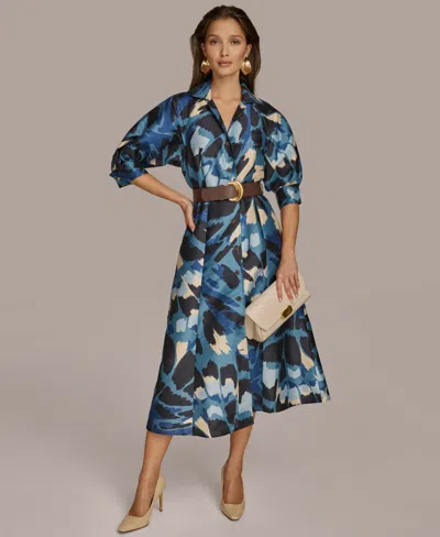 Donna Karan Women's Printed A-line Midi Shirtdress In Horizon Multi