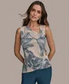 Donna Karan Women's Printed Asymmetric Sleeveless Top In Multi