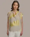 Donna Karan New York Dolman Sleeve Jacquard Top In Tuscan Grey,panna Cotta