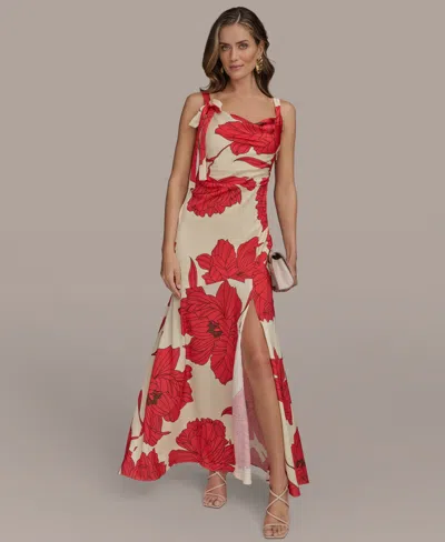 Donna Karan Women's Printed Cowl-neck Gown