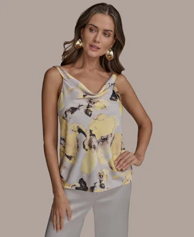 Donna Karan Women's Printed Cowlneck Camisole, Regular & Petite Sizes In Limoncello Multi