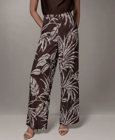 Donna Karan New York Print Wide Leg Pants In Multi