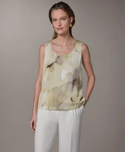 Donna Karan Women's Printed Scoop Neck Top In Red