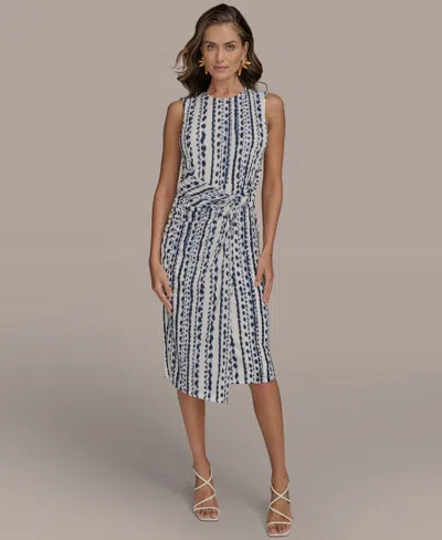 Donna Karan Women's Printed Side-twist Dress In Multi